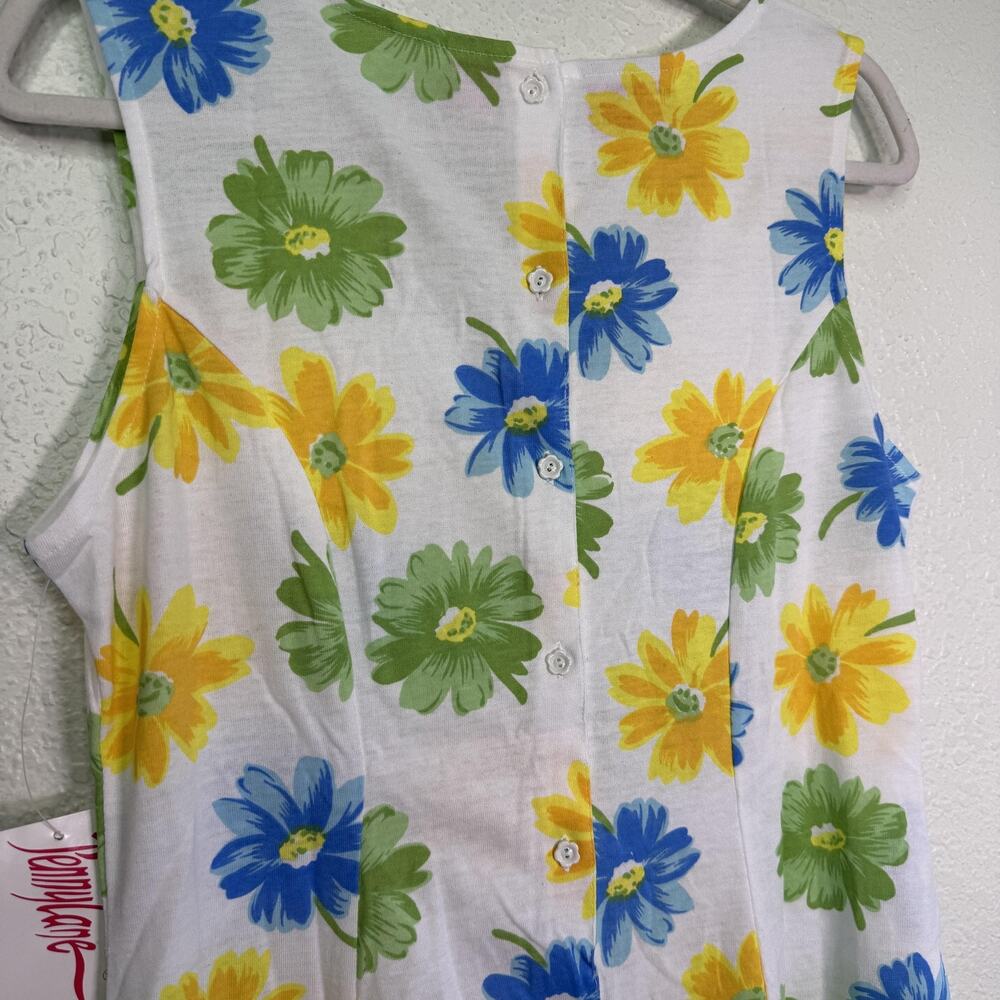 Vintage Pennylane Romper Womens Large Floral Button Bow 90s Daisy Retro NEW - Picture 8 of 13
